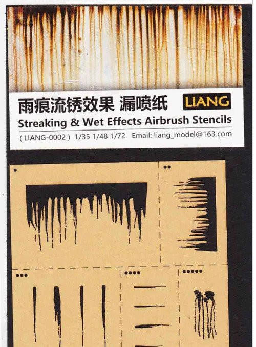 LIANG Model Streaking & Wet Effects Airbrush Stencils 0002